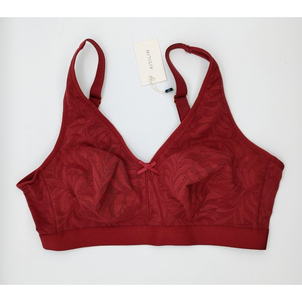 AISILIN W636D Women's Bra 38D Full Coverage Bra Lace Merlot color NWT